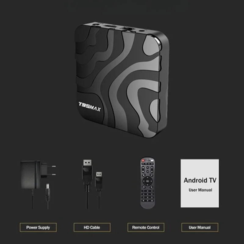 T95 Max Android12 TV Box 2GB 16GB Allwinner H618 رباعي النواة Dual Wifi 2.4G 5G & BT5.0 8K HDR مشغل الوسائط فك التشفير IPTV Google