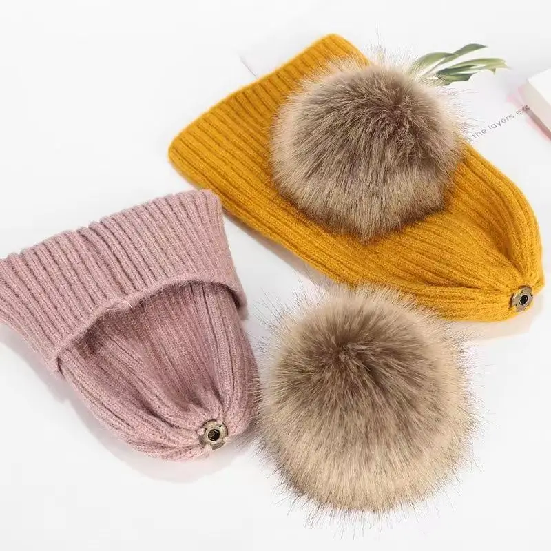 Fashion Women Winter Warm Hat High Quality Women\'s Winter Outdoor Warm Knitted Hats Winter Warm Pullover Hat Cold Resistant Hat