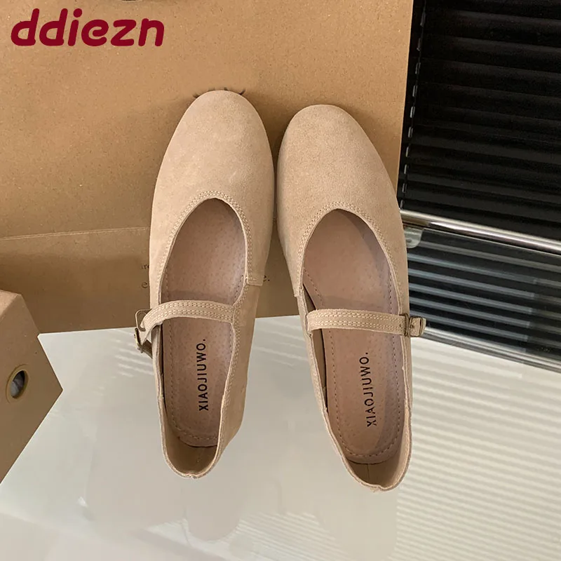 

new soft fashion buckle strap ladies mary janes flats shoes casual female round toe footwear shallow women flats with shoes
