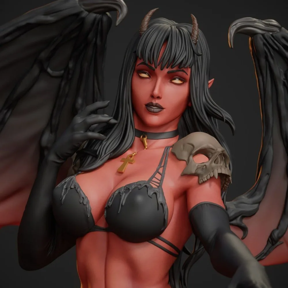 Hell Devil Queen Sakkara Resin White Mold Printing High-precision Models Unassembled Unpainted Self-assembly DIY Figurines