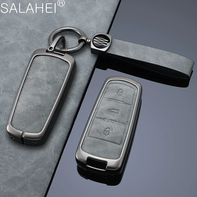 Zinc Alloy+ Leather Car Key Case Full Cover Fob for Volkswagen VW CC Passat B6 B7 Passat 3C CC Maogotan R36 B5 B7L Accessories