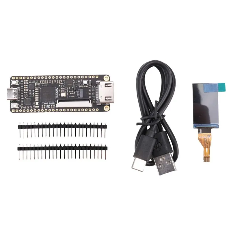 For Tang Nano 9K FPGA Gaoyun GW1NR-9 RISC-V RV -Compatible Development Board+1.14 Inch SPI Screen+2.54Mm Pin Header