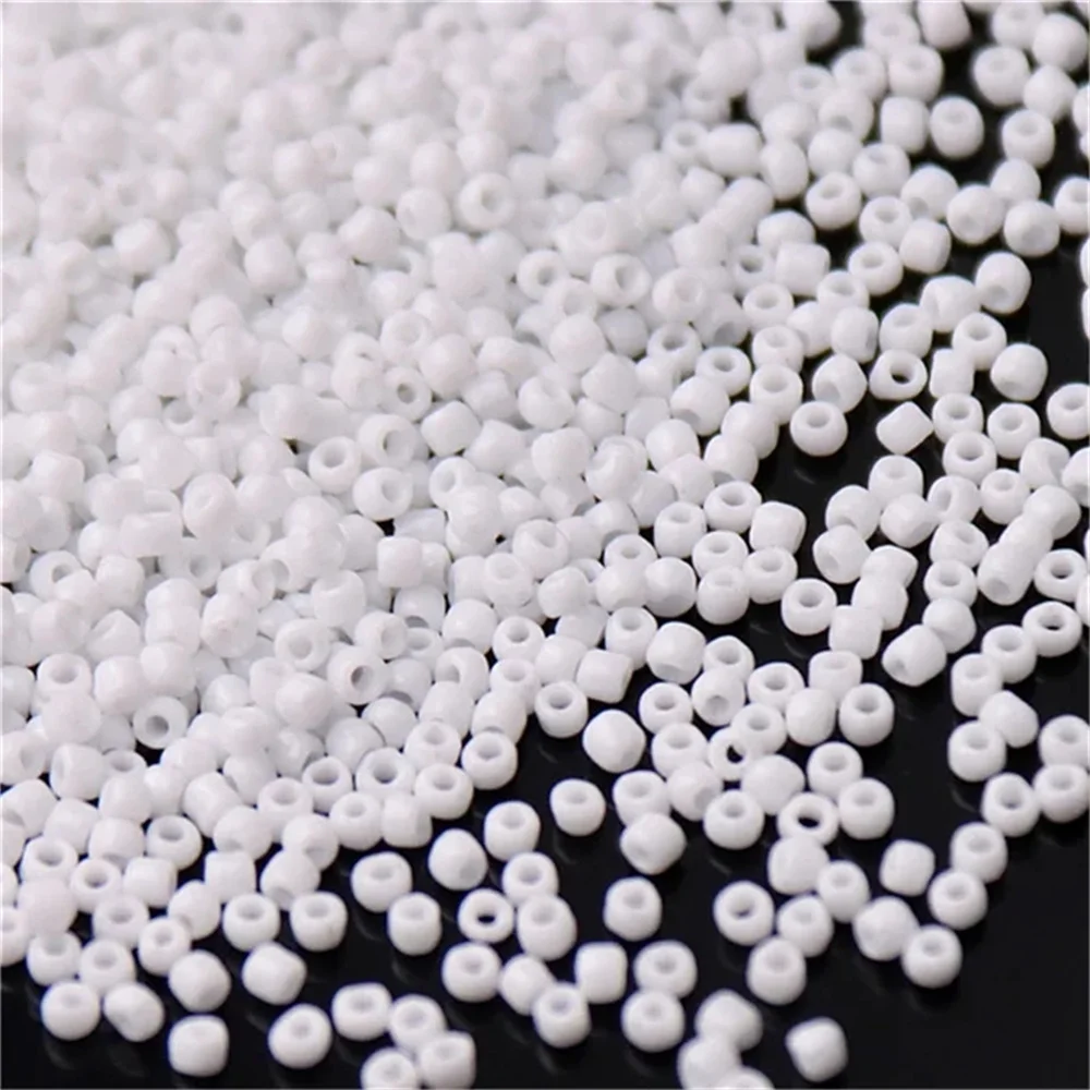 White Series Czech Glass Seedbeads Multi Size 1.5mm 2mm 3mm 4mm Round Spacer Beads For DIY Jewelry Making Garments Accessories