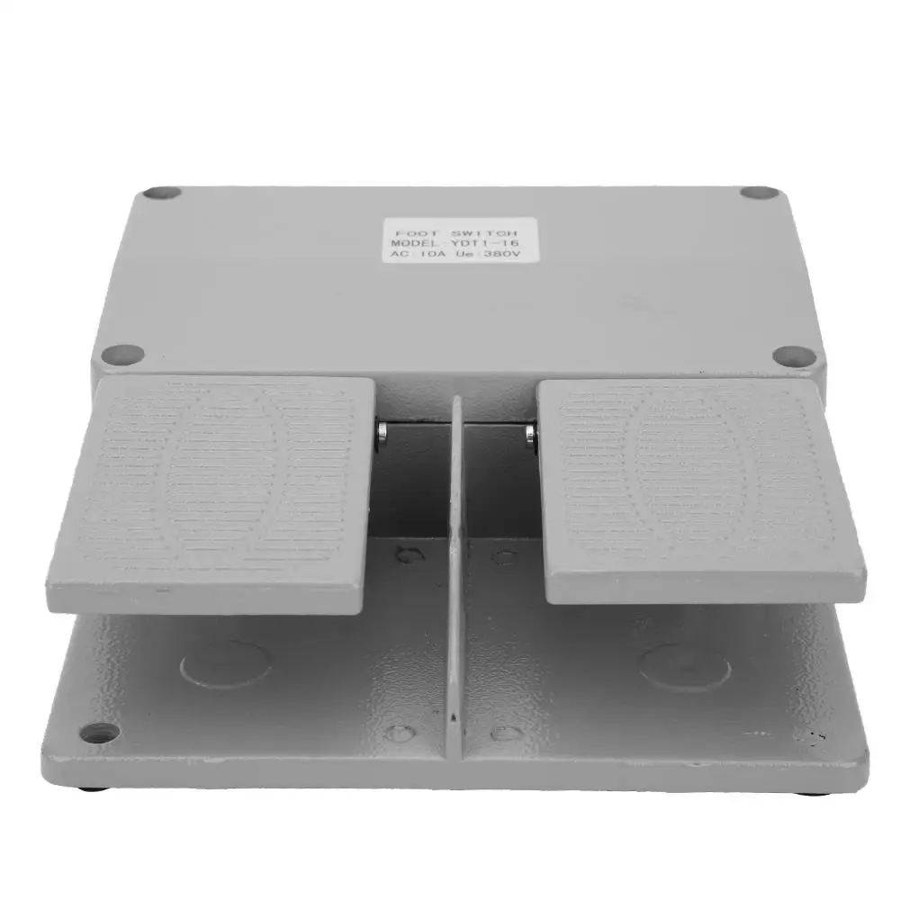 

YDT1-16 Double Pedal Foot Switch - Aluminum Alloy Gray Tool Accessory for Machines