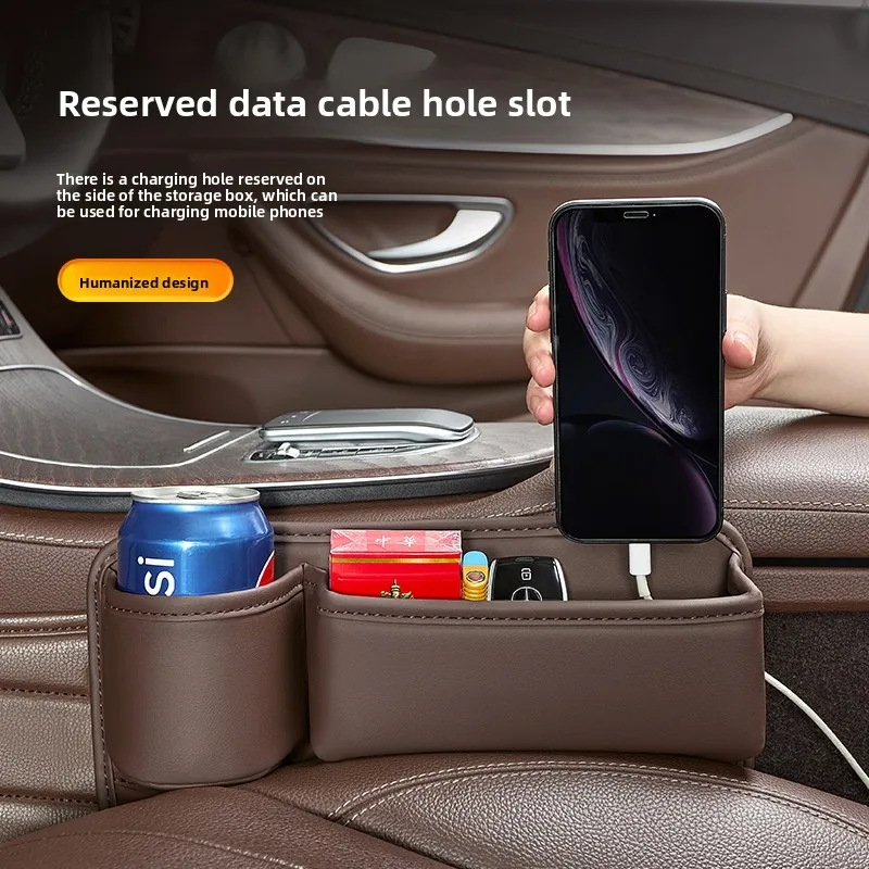 

For Audi Q5 8R A5 8T Cabrio 8F RS6 C6 4F 2008~2017 Car Seat Gap Storage Box For Wallet,Key,Card,Sundries Tidying Bag Accessories