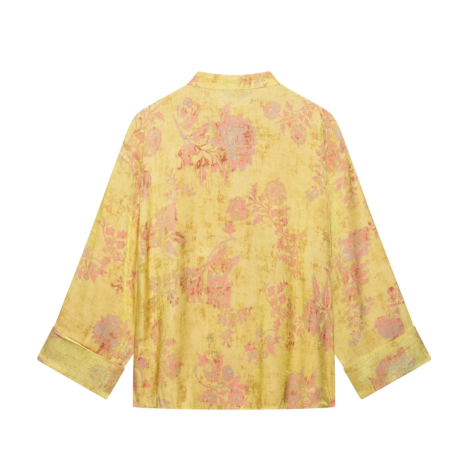 KONDALA Damen Elegantes Vintage Bedrucktes Hosenset mit Seilknoten-Hemden, Lange Hosen 2026 Frühling Herbst Urlaub High-Street-Set – Detail 7