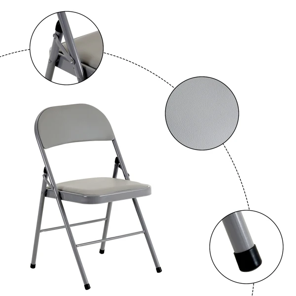 6pcs Stool Backrest Chair Household Folding Chair Portable Computer Chair Training Conference Chair Dining Dormitory Office