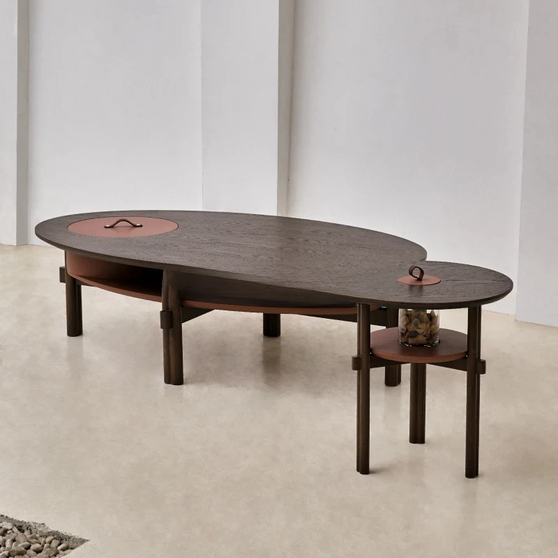

Nordic Italian elegant simple modern living room storage double coffee table furniture