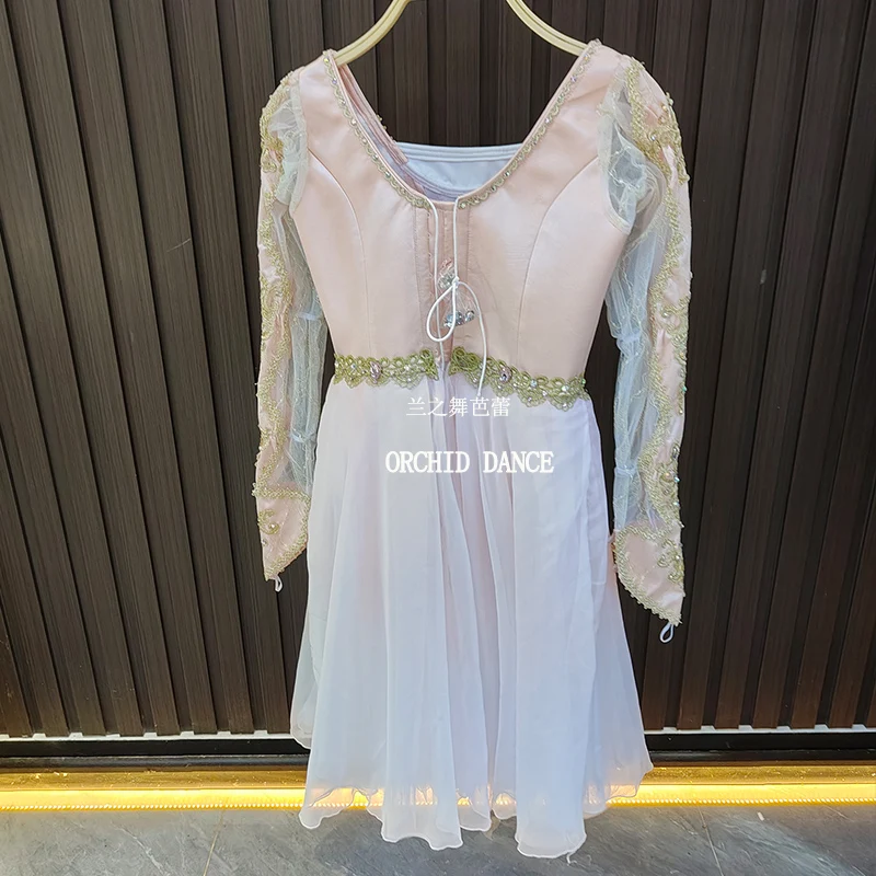 BT2507014 High Quality Custom Size Kids Girls  Ballet Dance Performance Wear Gilsay Cream Long Romantic Tutu Dress