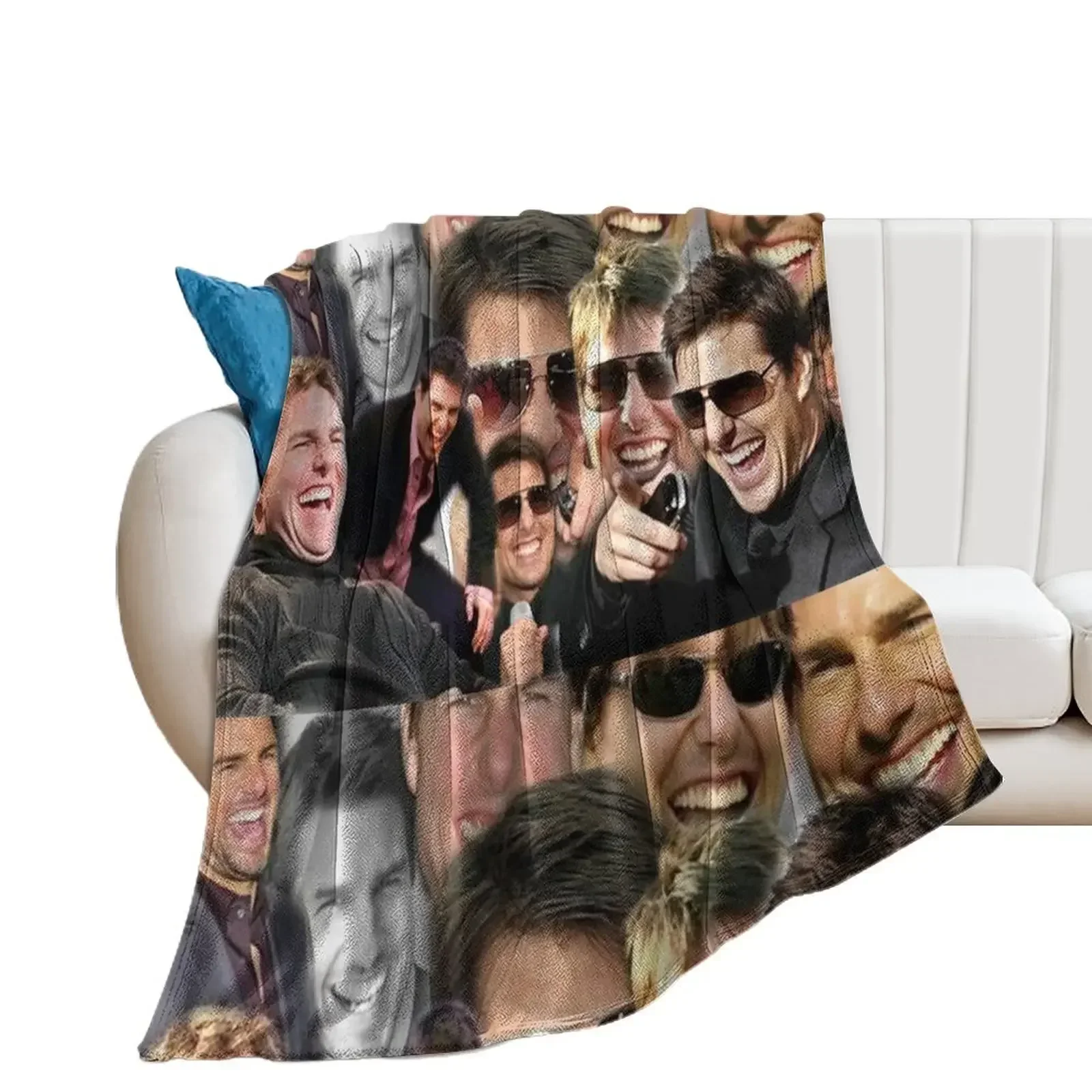 tom cruise laughing meme photo collage Throw Blanket Luxury Thicken Luxury Designer Blankets