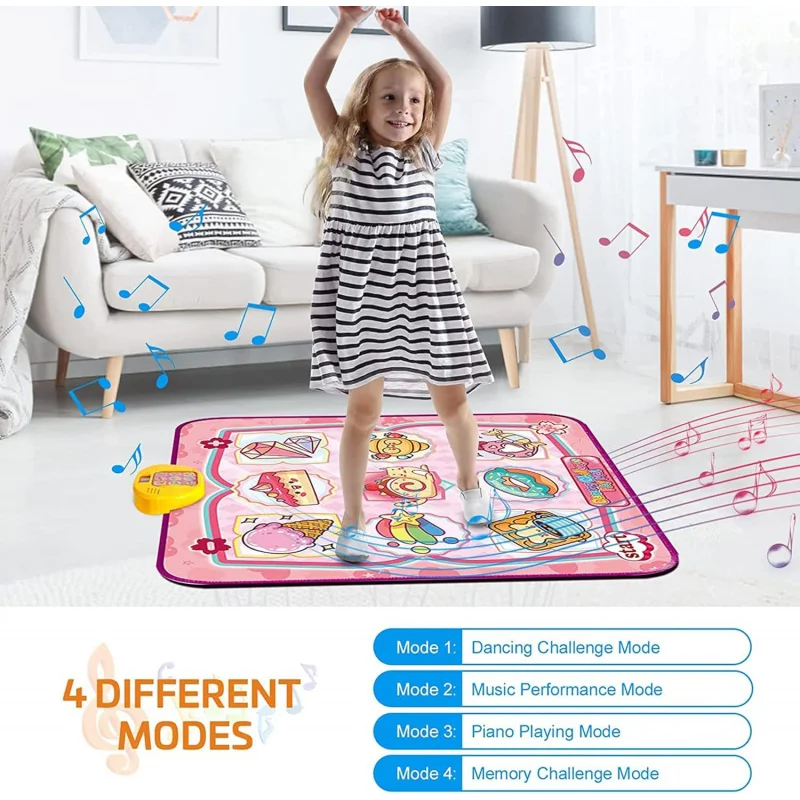 

Electronic Dance Pad Game,Dance Mat with LED Lights, Built-in Music,Adjustable Volume and 5 Game Modes,Dance Mat Gift for Kids