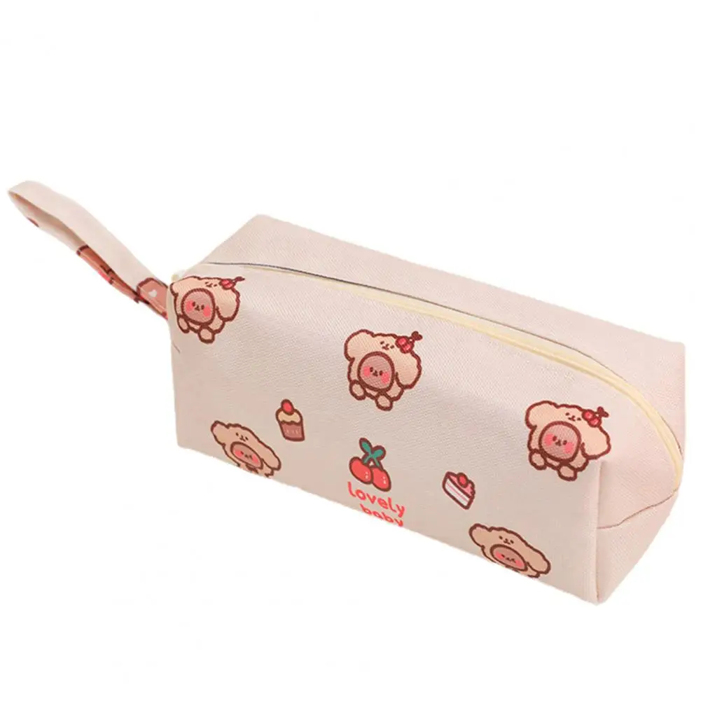 Adorable Cartoon Pattern Pencil Bag Large Capacity Beautiful Canvas Pencil Pouch Cute Good Woven Pencil Holder
