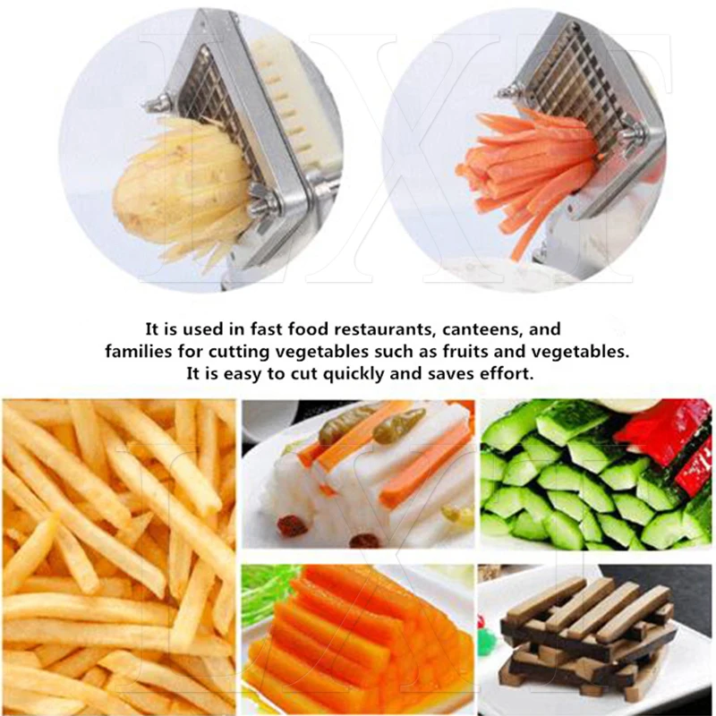 Electric Potato Cutter French Fries Cutter Potato Chip Carrot Cutter Slicer Stainless Steel Vegetable Fruit Strip Machine images - 6