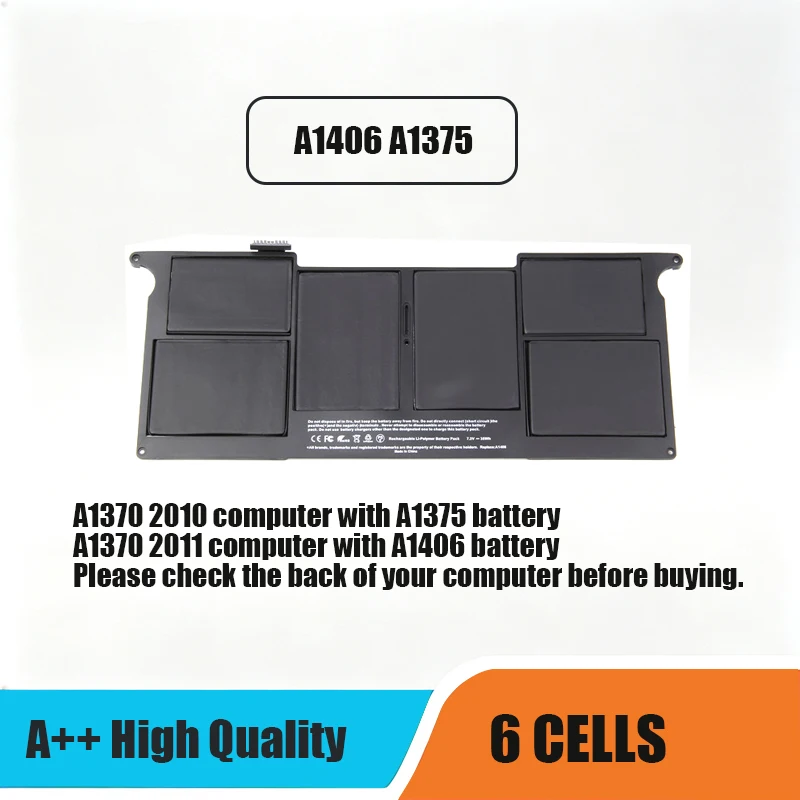 WHOLESALE New A1406 A1375 Laptop Battery for Apple MacBook Air A1370 2010 2011 Production A1465 2012 Version MC965
