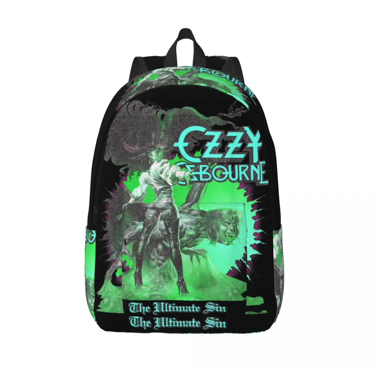 ヘビーメタルロックオジー・オズボーン究極サンバーストネオン V2 バックパックユースビッグバックパック高校バッグトレッキングリュックサック