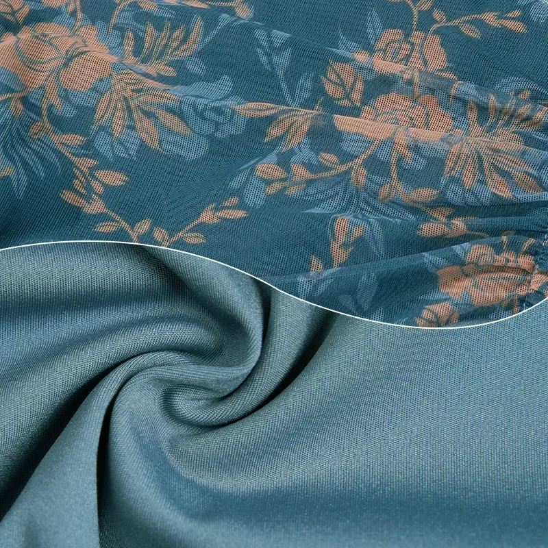 ผู้หญิงบัลเล่ต์ Leotards ดอกไม้ปลอม 2 ชิ้นเต้นรํา Leotards V คอตาข่าย Splice แขนสั้นยิมนาสติก Leotard บัลเล่ต์ชุดว่ายน้ํา