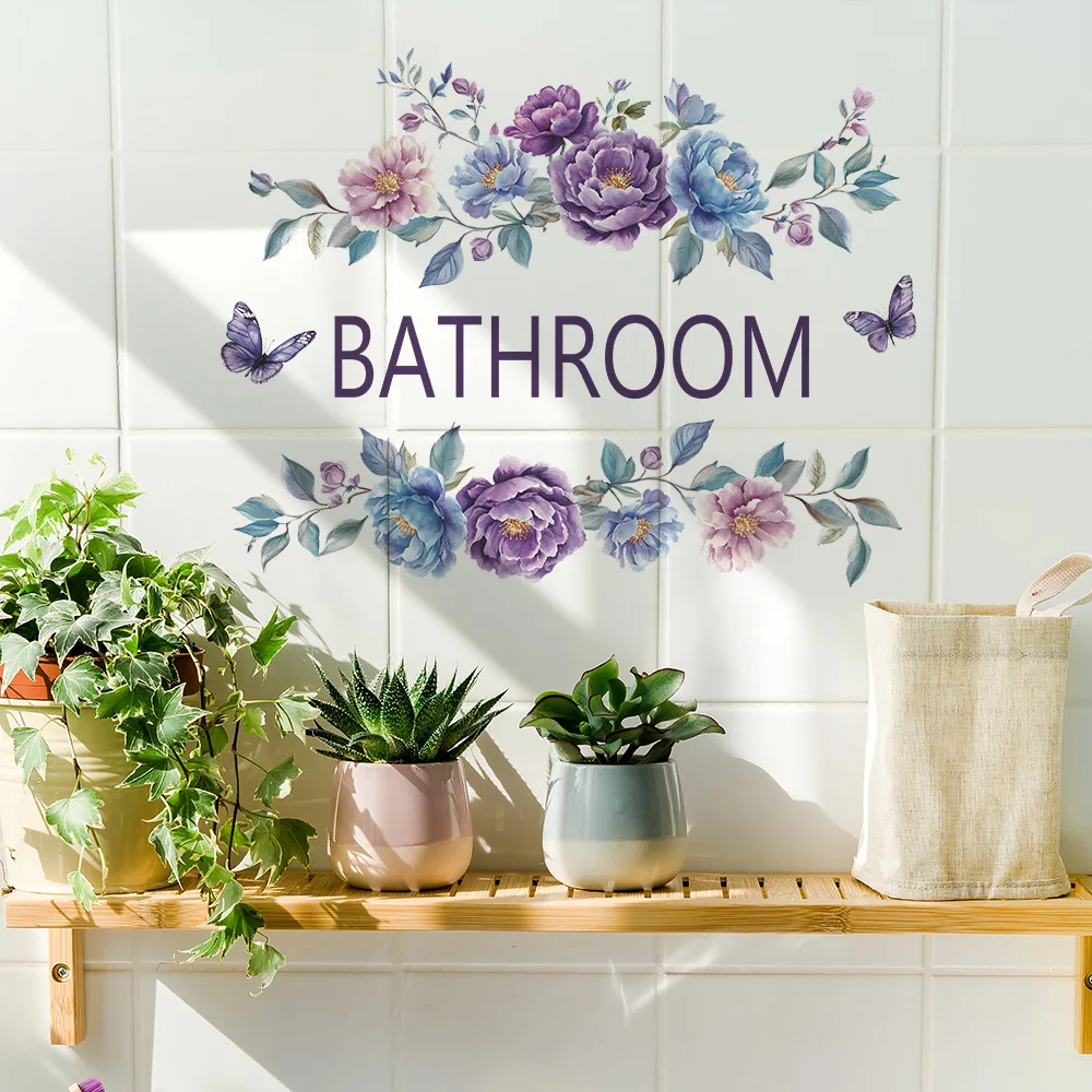 Wasserdicht Badezimmer Wandaufkleber PVC Home Art Room Decor Wand Tür Aufkleber Badezimmer Dekoration Aufkleber Home Supplies – Detail 3