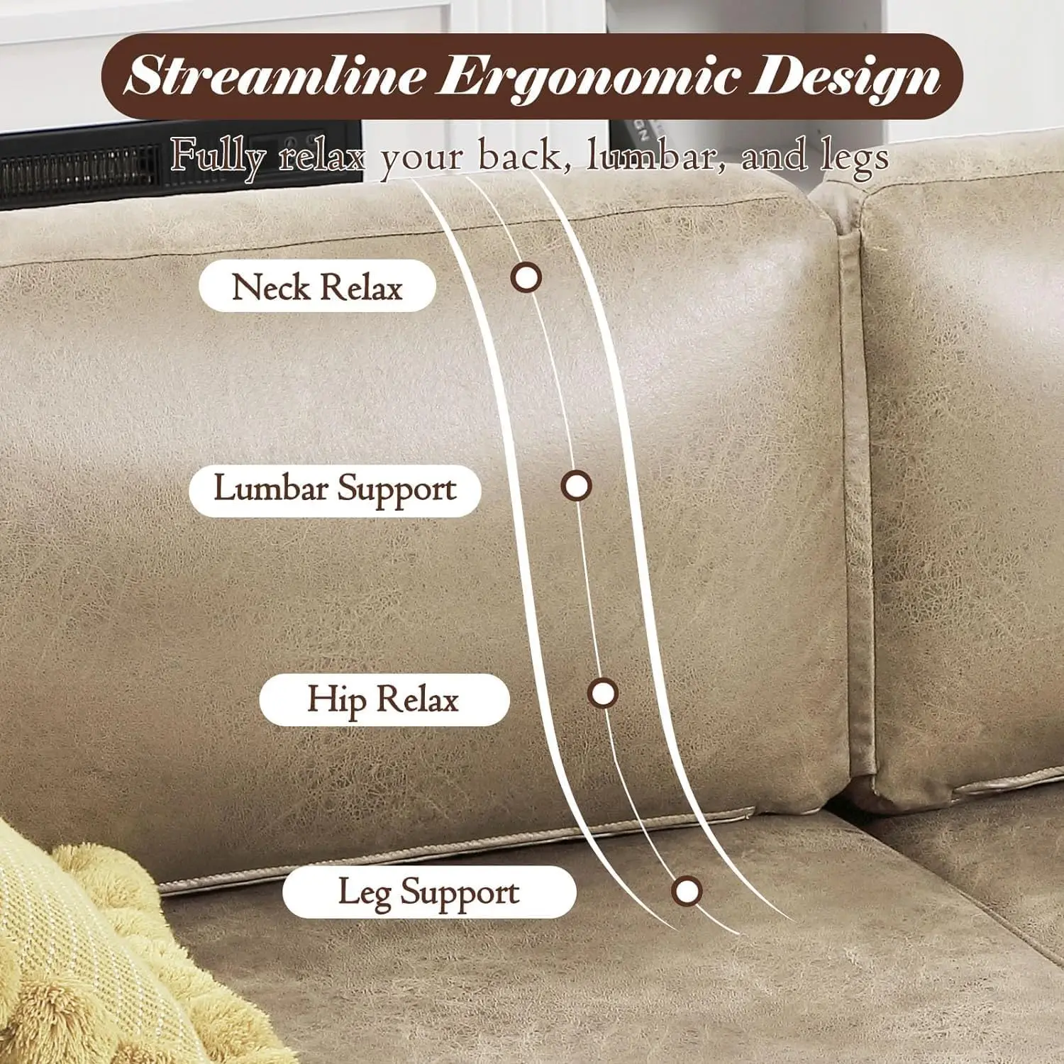 Sofá de 79 polegadas para sala de estar, sofás pequenos, sofá de couro sintético, sofás modernos de meados do século, assento de amor confortável