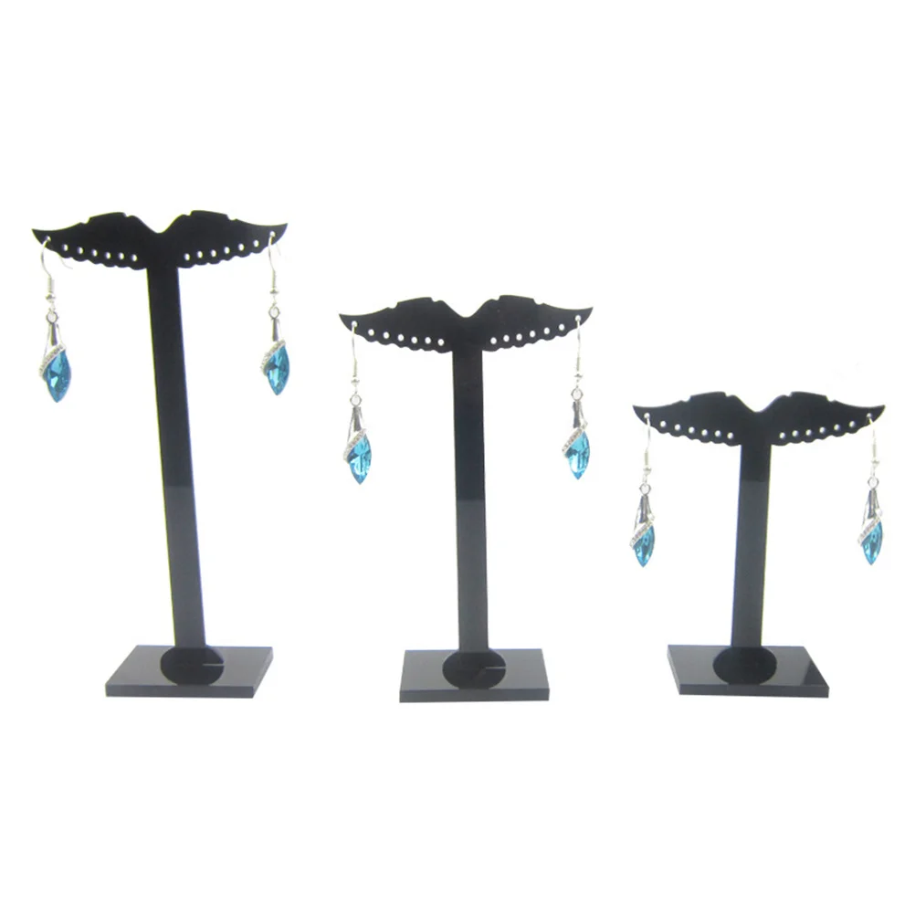 

3Pcs Earrings Rack Acrylic Display Stand Decorative Wing Organizer Jewelry Storage Holder Desktop Earrings Shelf
