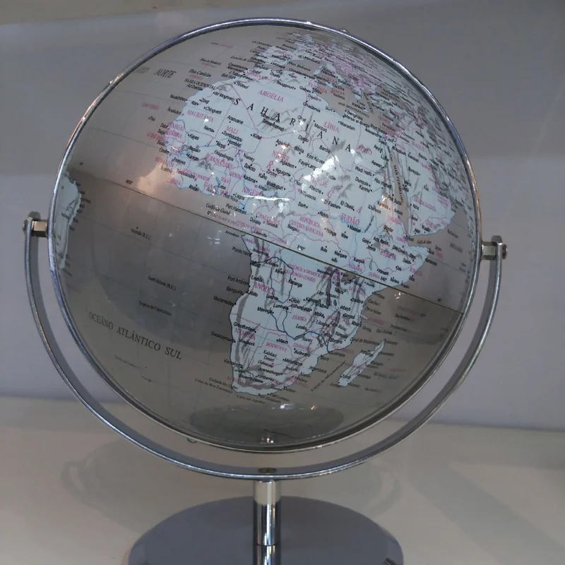 20cm diameter pure english universal globe metal ruler bottom base 360 ​​degree direction rotate instrument