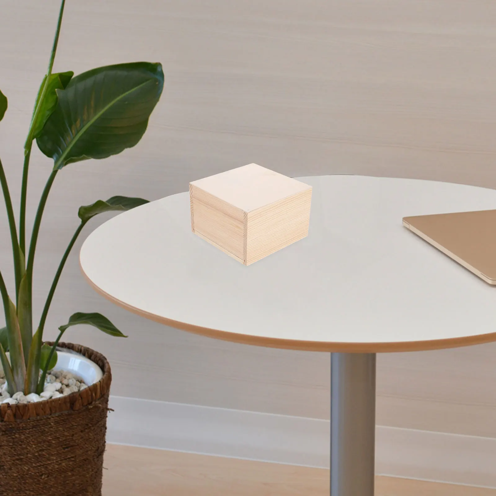 

1pc 12X11.8X7.6Cm Push Lid Wooden Box Square Jewelry Storage Gift Case For Rings Bracelets Wedding Birthday Graduation Holiday