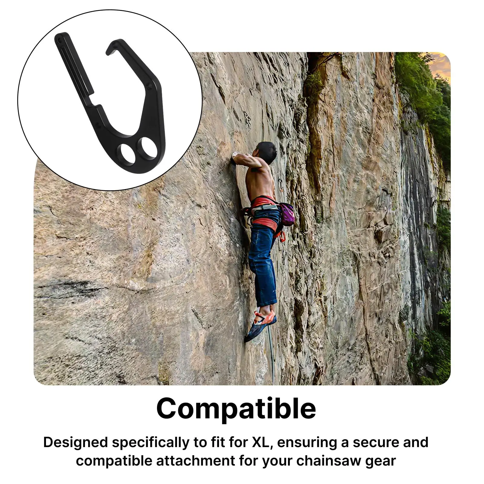 Aluminum Hook for Tree Climber Removal and Installation Not Easy to Fall Off for XL Safety Belt Arborist Climbing Woodworking
