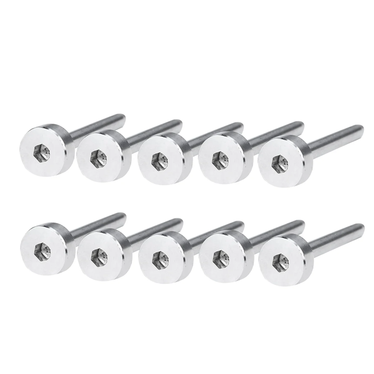 

10Pairs 1/8In Invisible Cable Railing Kit Swage Tensioner and Stud End T316 Stainless Steel for 2In Wood & Metal Posts