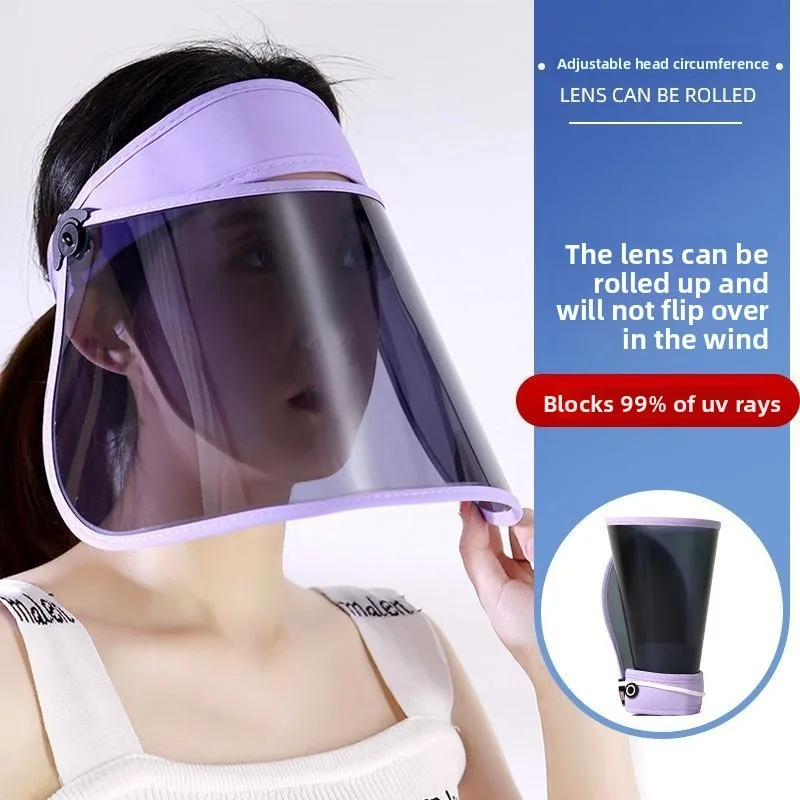 Women Sun Hat UV Protection Full Face Cover Sun Shade Hat Breathable Face Mask Outdoor Electric Bike Riding Surgery Recovery