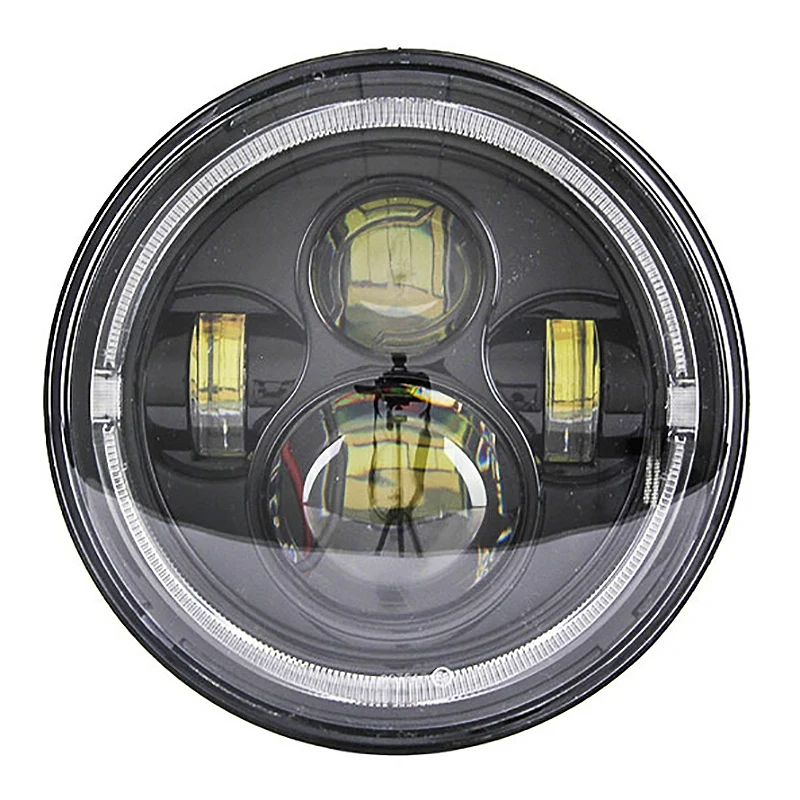 

LED Headlights Round Black 7 Inch LED Headlights Angel Eye Headlight LED Retrofit Lamp For Jeep Car