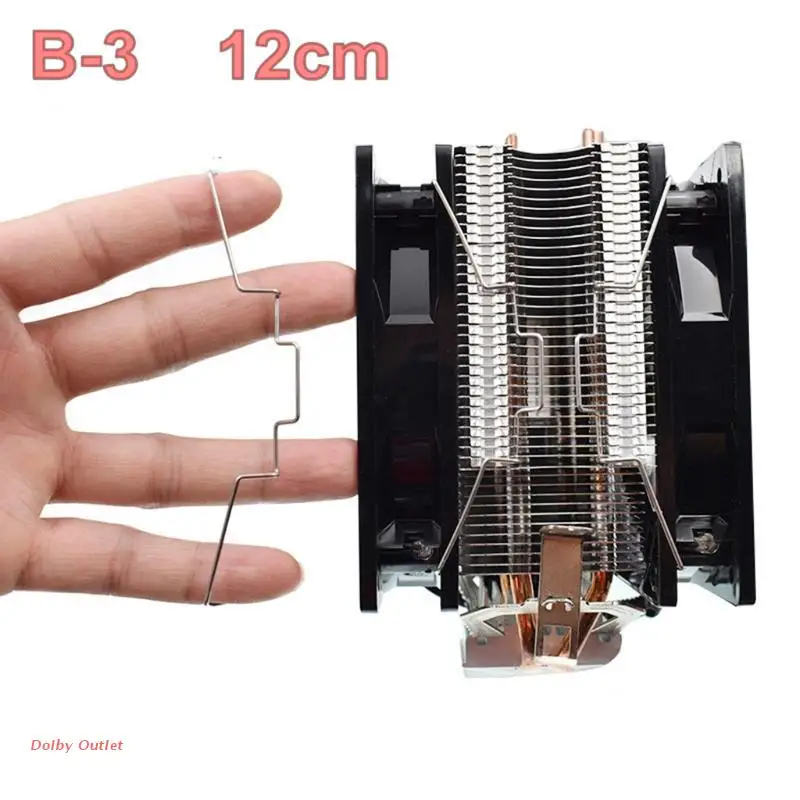 Fan Buckle Heat Pipe Clip Buckles, Suporte elástico aço CPU Gancho, 8cm, 9cm, 12cm, 1 par