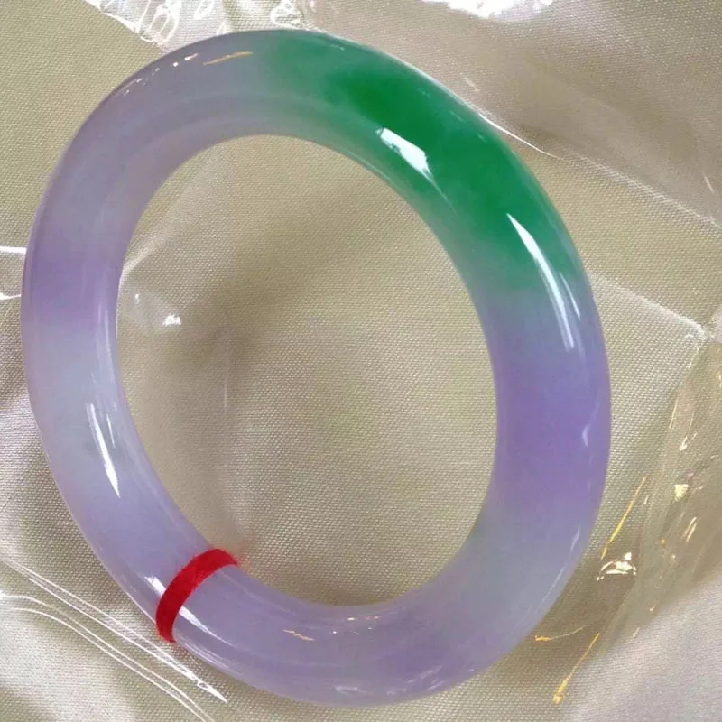 Jadeite bracelet, round bangle  violet   bright green  ice waxy jade spring color