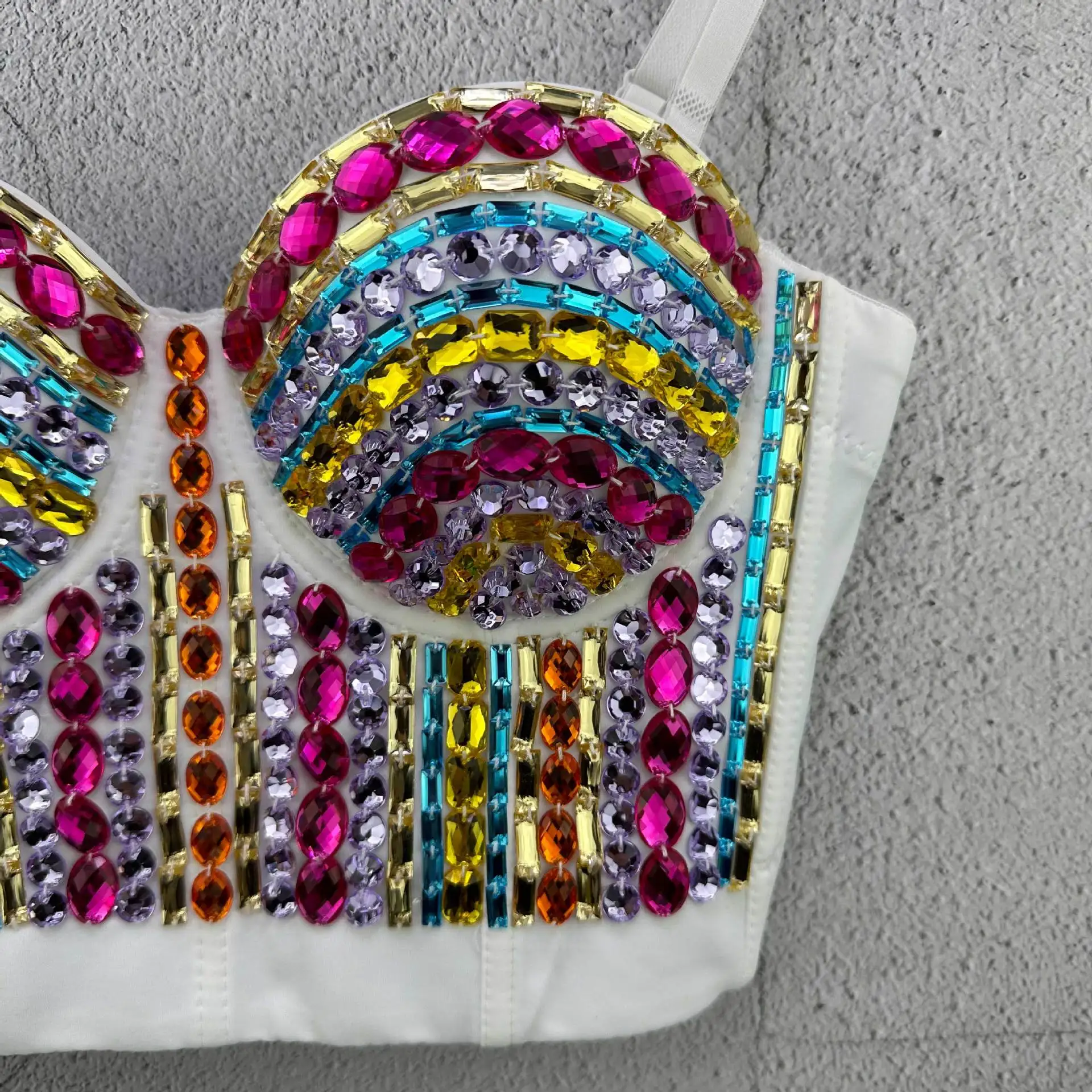 J75 高級下着美しいブラジャー女の子のためのキャミソール女性カラフルなアクリル素材ベスト甘い記憶クリスタルチューブトップ