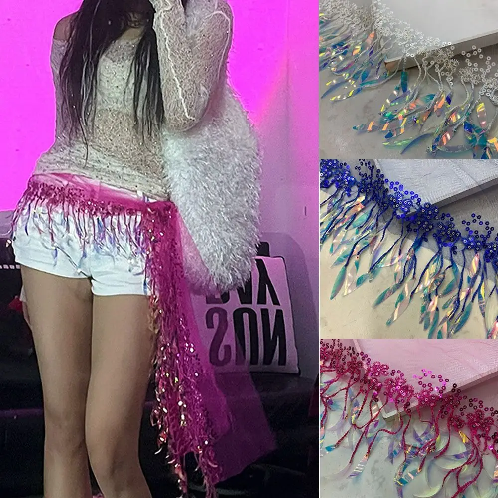 Adjustable Jazz Dance Scarf Tassels Triangular Scarf Y2K Belt Streetwear Shirt Extender Hip-hop Scarf Dance Performance