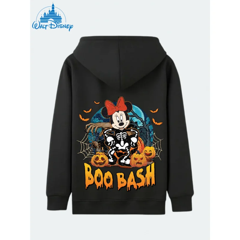 1-delig Disney Mickey Halloween-sweatshirtjack van fleece met capuchon en ritssluiting, geschikt voor buiten- en dagelijks gebruik