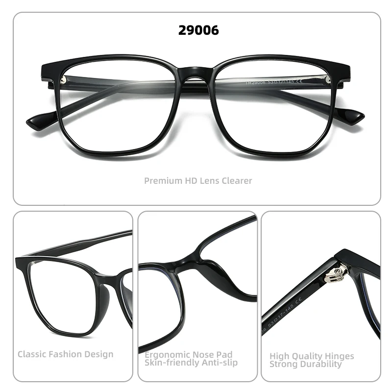 3 قطعة نظارات مربعة لحجب الضوء الأزرق للرجال TR90 إطار خفيف مضاد للأشعة الزرقاء نظارات كمبيوتر كلاسيكية للنساء #6