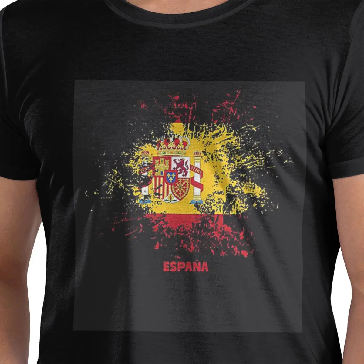

Spain Watercolor Spaniard Flag Spanish Outfit 100% Cotton T-Shirt Men's Fashion T Shirts Men Round Neck Short Sleeve S-6XL