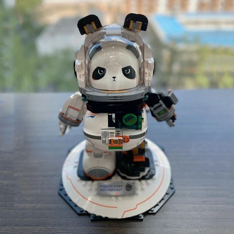 Nowa kosmiczna panda mecha klocki przyszły świat model montażowy kawaii chłopiec figurka ozdoby fajny prezent urodzinowy