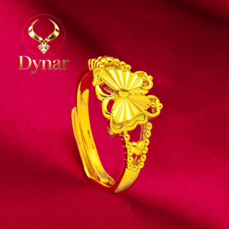 Dynar Jewelry    24K Gold Open Bow Ring | AU999 Pure Gold, 3D ribbon design, see-through bowknot, sweet and elegant for daily we