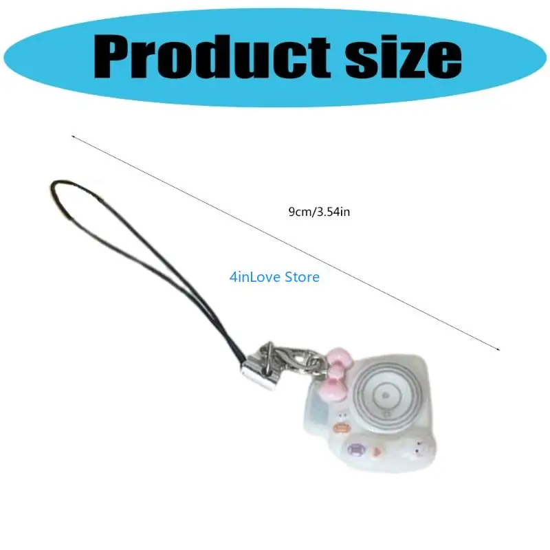 T4MD Cartoon Mini Macaron Camera Charm Keychain Pendant Lightweight Phone Chain Resin Accessory For Bags Keys