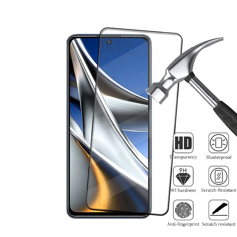 4Pcs For Poco X4 Pro 5G Glass Poco X4 Pro Tempered Glass Full Cover Glue 9H HD for Screen Protector Xiaomi Poco X4 Pro 5G Glass