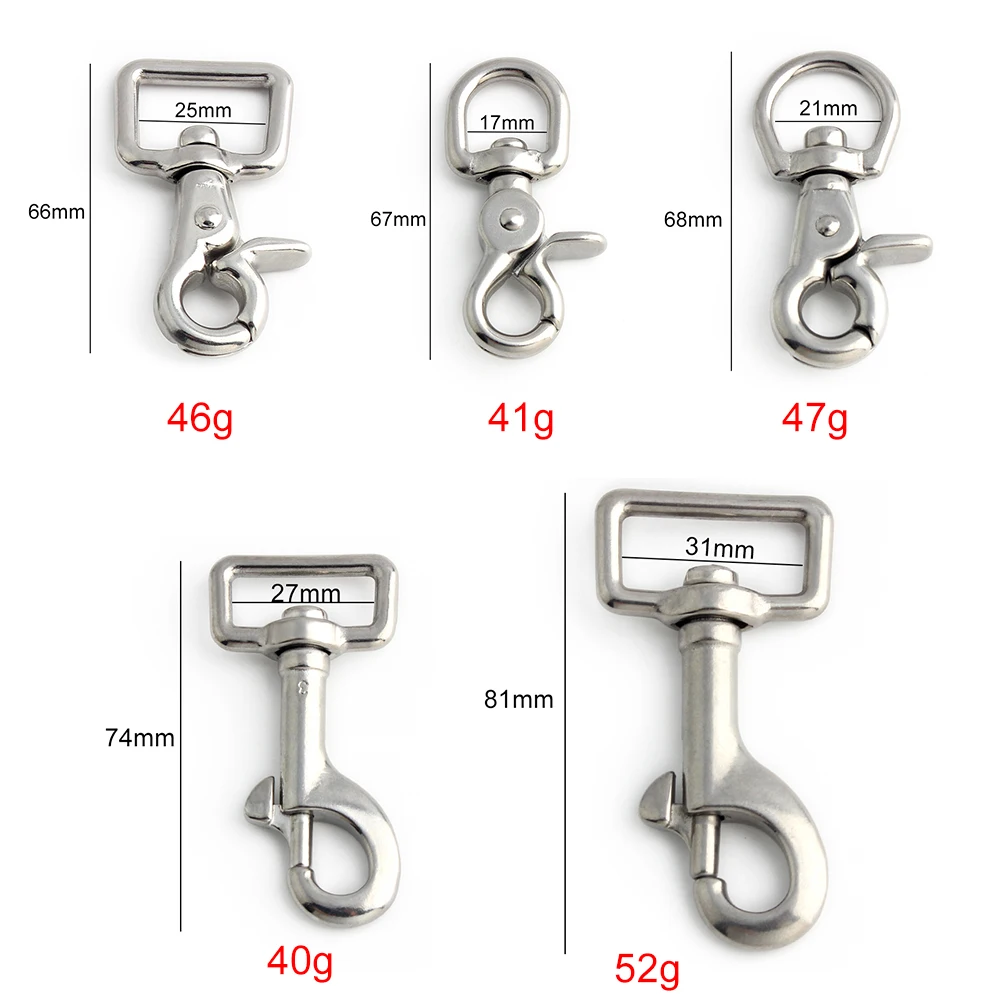 17-21-25-27-31mm Stainless Steel Heavy Swivel Lobster Clasps Strong Hook For Shoulder Strap Bags Dog Leash Lobster Accessories