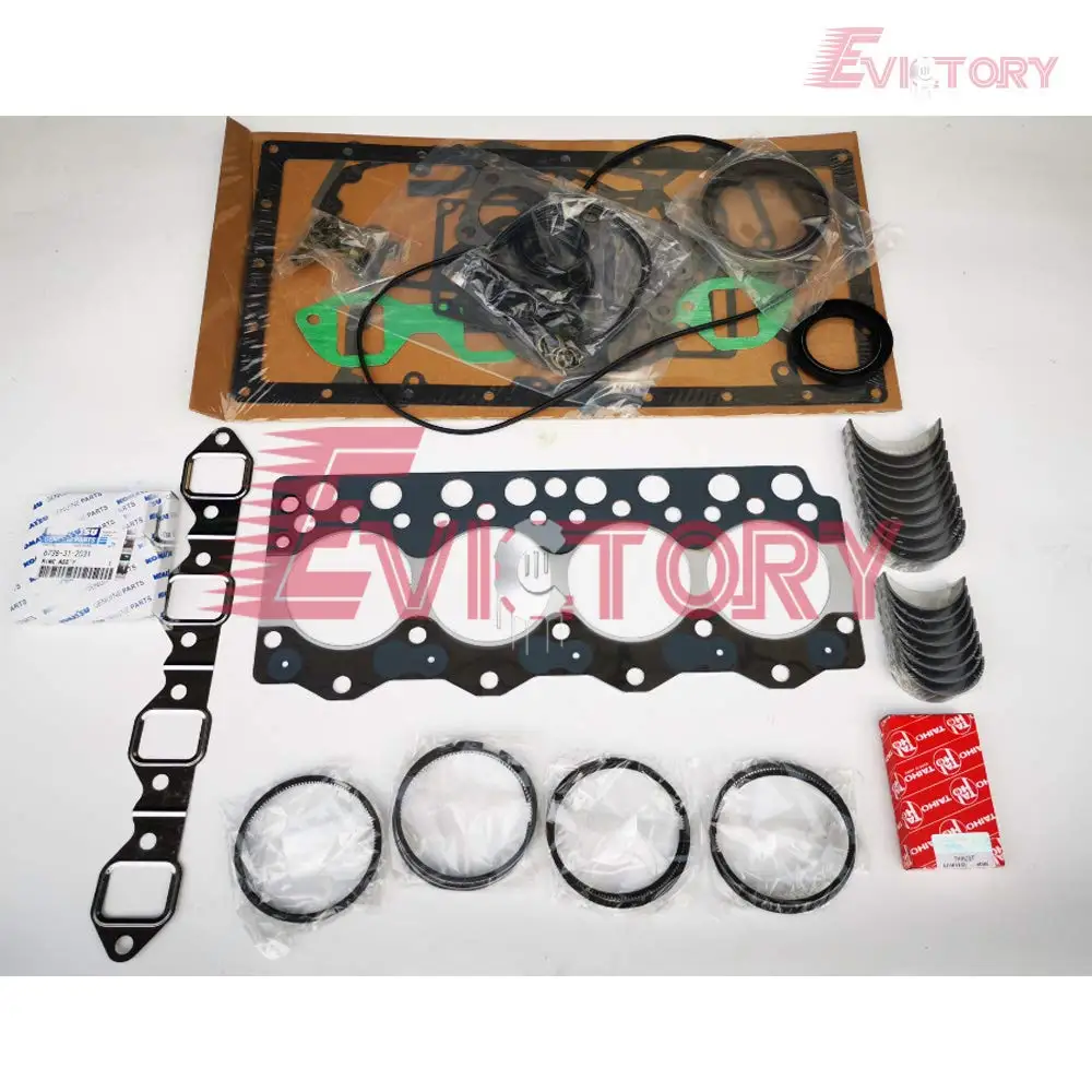 for Cummins QSB3.3 B3.3 crankshaft Engine Rebuild Overhaul Repair kit Gasket + Ring + Bearing Big Small end