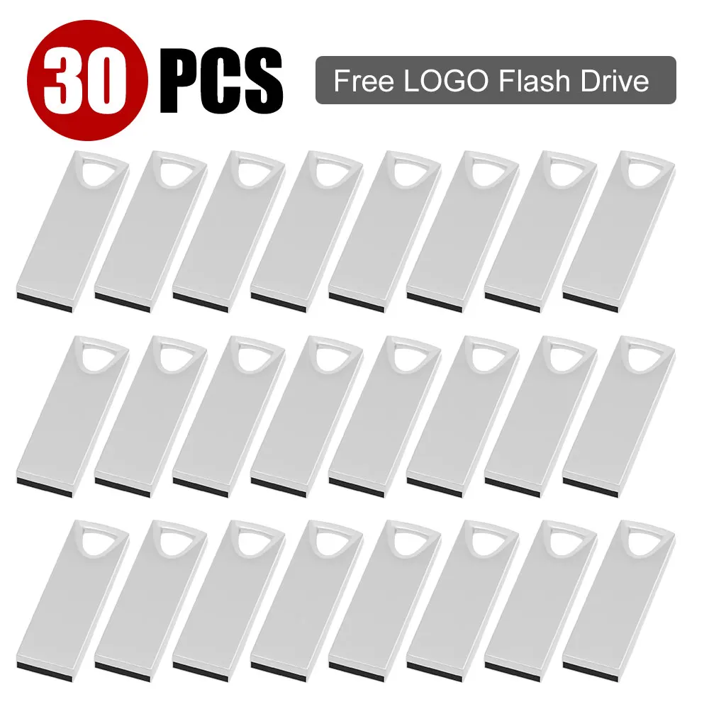 30pcs/lot Free Logo Bulk USB2.0 128MB Flash Drive Pen Drive USB 8GB 16GB 64GB Waterproof Memory Stick Memorial for Wedding