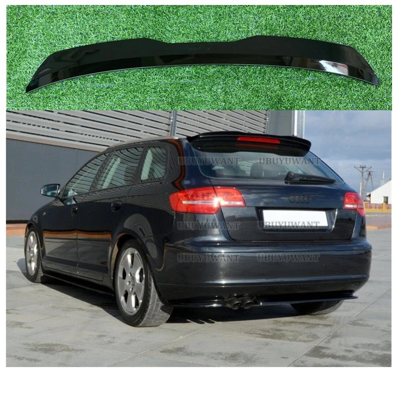 UBUYUWANT REAR SPOILER For Audi A3 Sportback 8P Facelift 2004-2013 ABS Plastic Glossy Black CAR WING