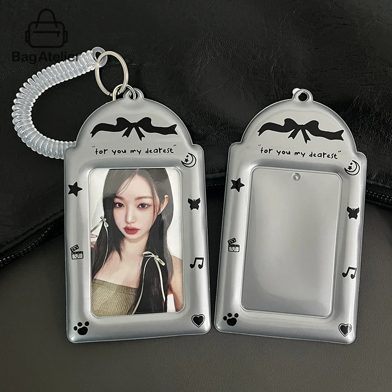 INS PVC Photo Card Holder Cute Cartoon 3 Inch Kpop Photo Card Holder Idol Card Collection Postcard Album Display Protective Case