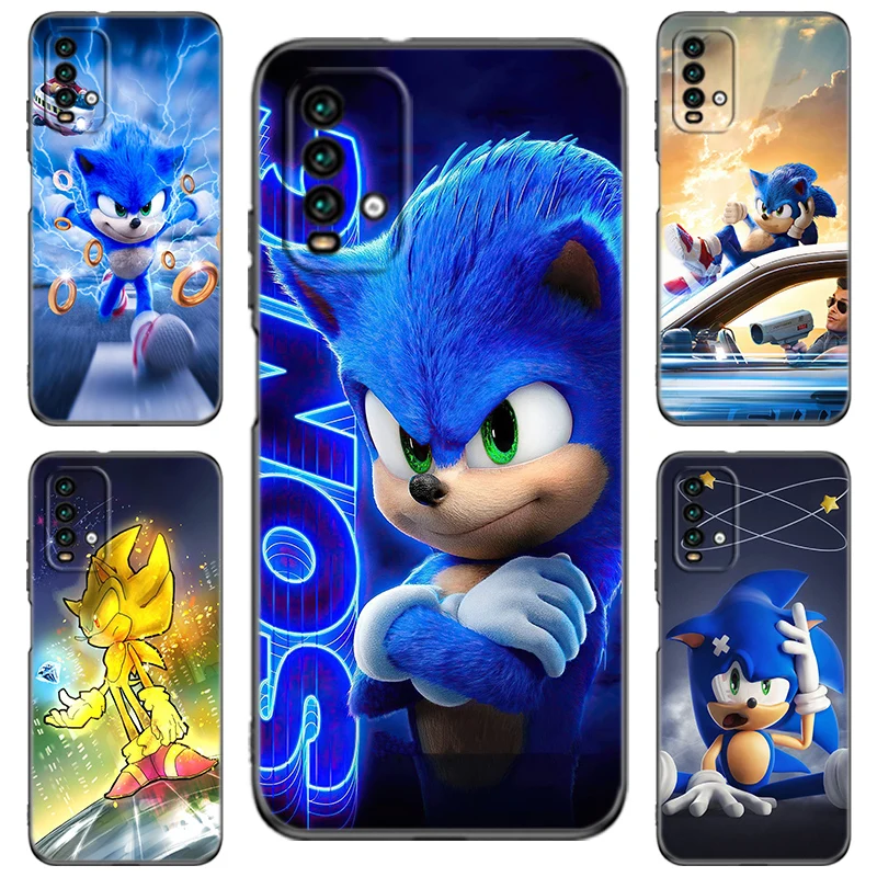 S-Sonic The H-Hedgehog Black Phone Case For Redmi 10 Prime A1 A2 Plus K30 K40 Gaming K60 Pro 9 9A 9C 9T 10A 10C 12 12C 13C