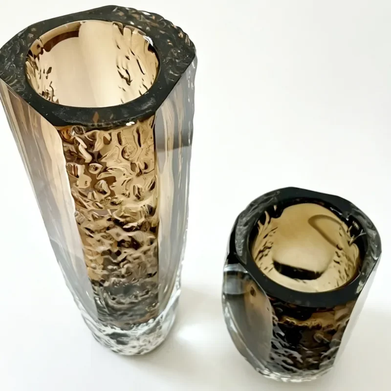 Modern Heavy Cut Glazed Vase Simple Home Decor Flower Arrangement Ornament Zibo Ceramic Art Piece For Living Room Display