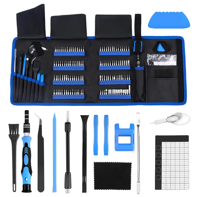 Electronics Precision Screwdriver Sets 142-Piece with 120 Bits Magnetic Repair Tool Kit for Computer Cell Phone Game Console