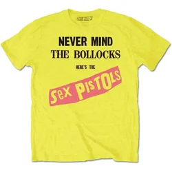 Sex Pistols T Shirt Never Mind The Bollocks Official Album Cover Punk Yellow New2024 High quality Brand Casual