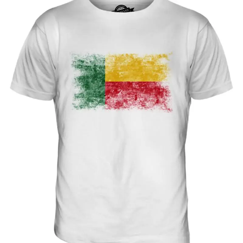 بينين خمر العلم رجل تي شيرت تي شيرت XS S M L XL 2XL 3XL 4XL 5XL